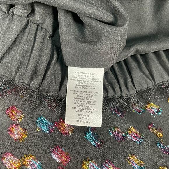 Halogen x Atlantic-Pacific XS Set High Neck Blouse Midi Skirt Multicolor Dot - Picture 10 of 16